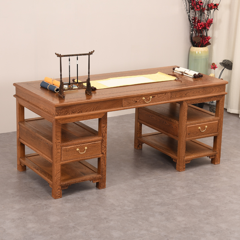 鸡翅木画案书法桌书画桌实木中式仿古写字台红木办公桌书桌书画案