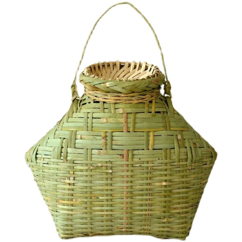 竹编鱼篓捕鱼竹笼盖子渔获制品黄鳝笼捉鱼道竹编