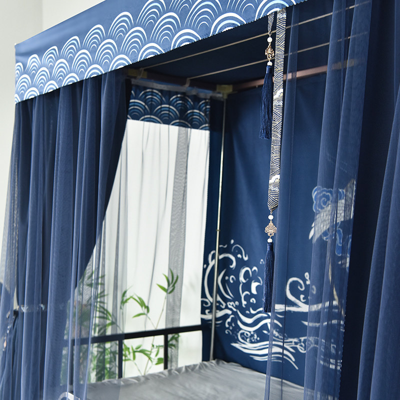 床帘国风学生宿舍遮光下铺蚊帐一体式古风上铺床幔