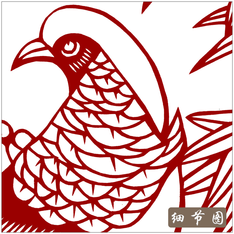 大幅花鸟精品手工刻纸图案图样打印底稿剪纸剪纸