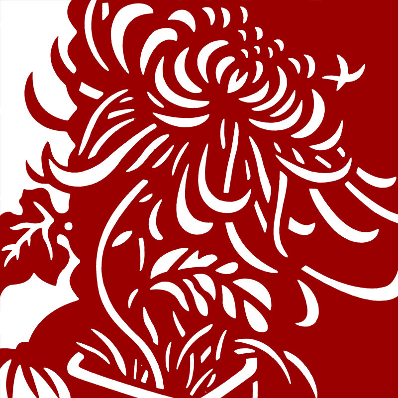 梅兰竹菊剪纸图样手工刻纸图案打印底稿中国特色装饰画剪纸