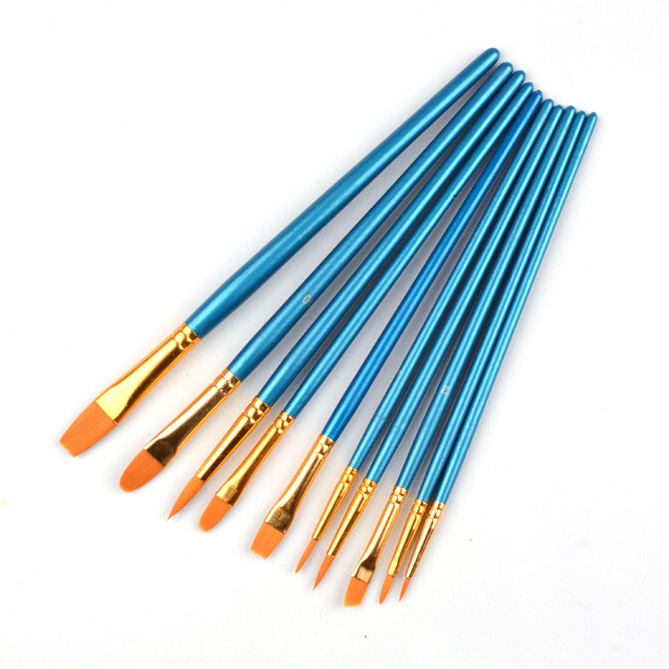 画笔10支丙烯美术笔画排笔颜料毛丙烯尼龙彩绘水粉