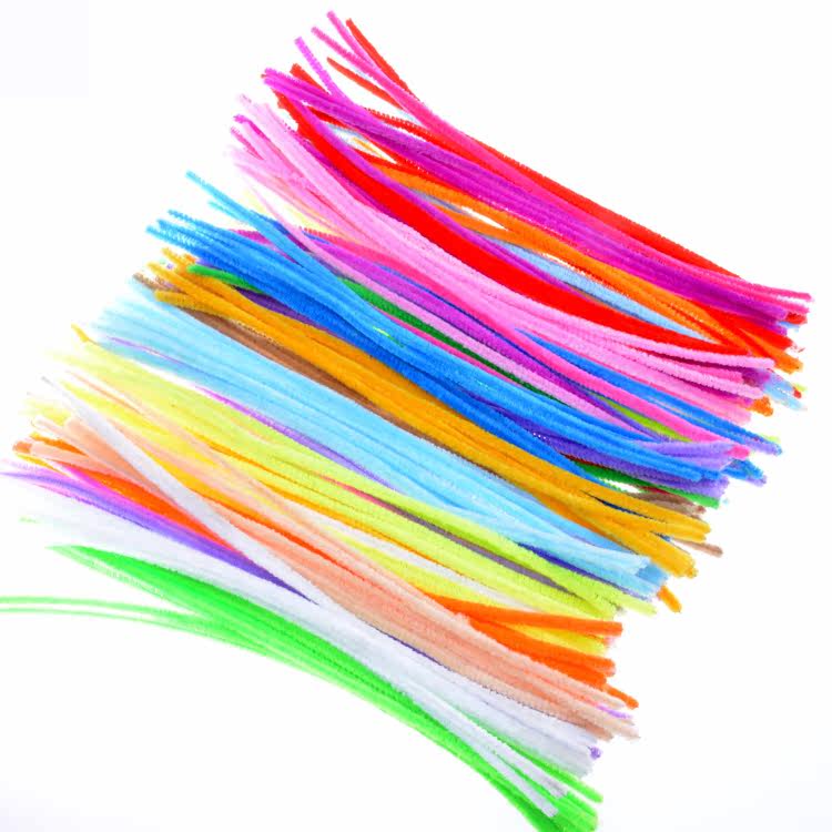 diy手工材料幼儿园彩色毛条毛根扭扭棒儿童创意美术毛绒条包邮