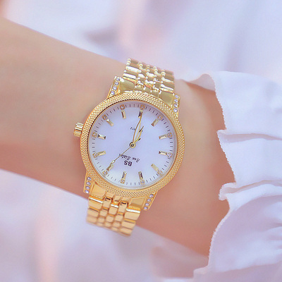 瑞士正品女士机械表防水钢带手表女学生简约休闲大表盘全自动手表