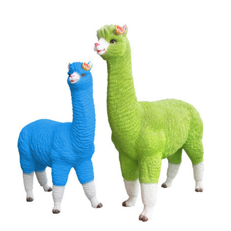 仿真雕塑庭院别墅摆设花园园林户外动物羊驼摆件