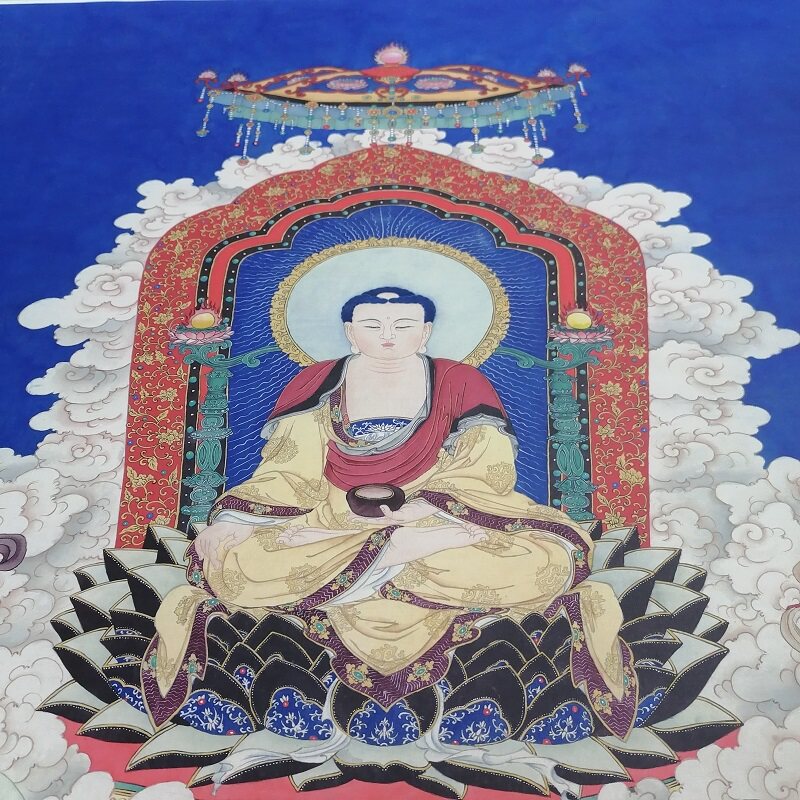 夏荆山释迦牟尼四大天王复古书画人物佛像国画微喷宣纸国画