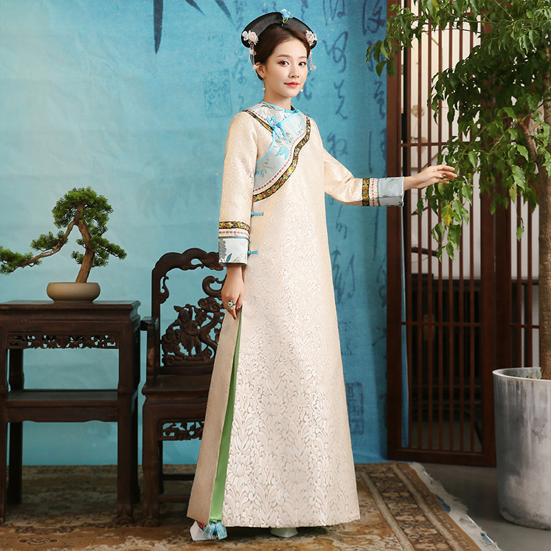 清朝格格古装清代宫廷女子服饰满族旗服侍女民族服装