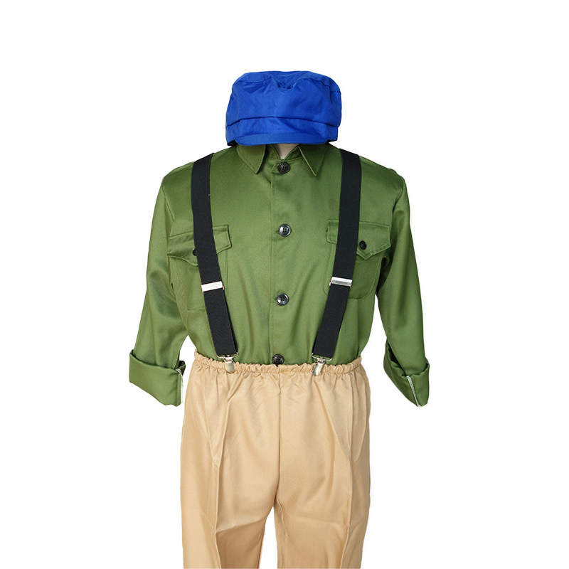 旧上海工人装解放初时期工人服装复古工人背带裤合唱演出服装出租