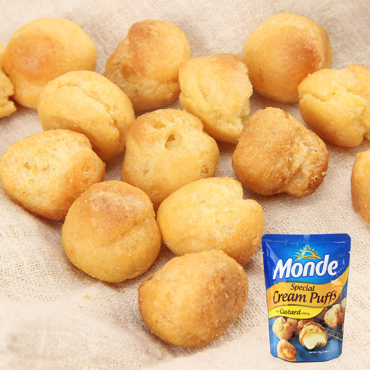 3包菲律宾monde道吉奶油夹心泡芙25g组合吃货西式糕点