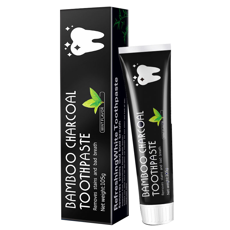 bamboo竹炭黑色牙膏椰子网红同款抖音去黄牙垢牙膏