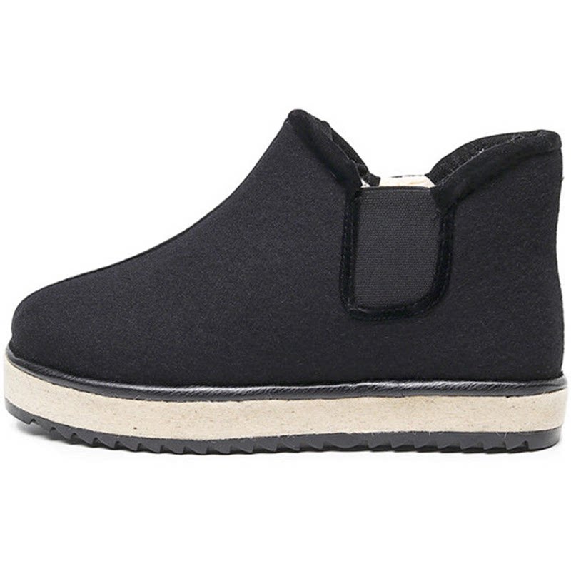 棉鞋冬季加厚羊毛毡子平底防滑保暖中老年加绒高帮鞋