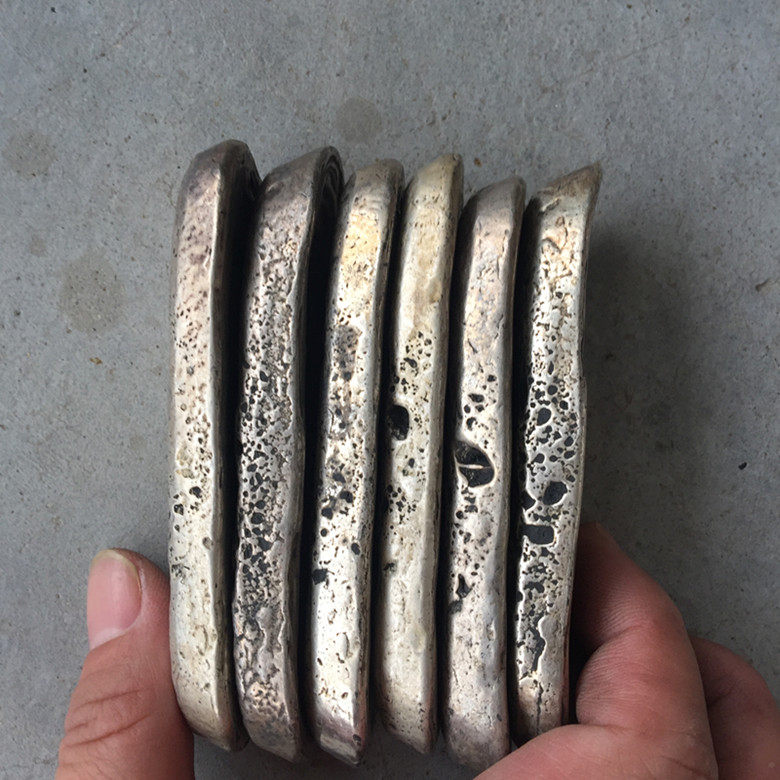 仿古银条银元宝银锭银块摆件五两小银条刻字多款随机发货