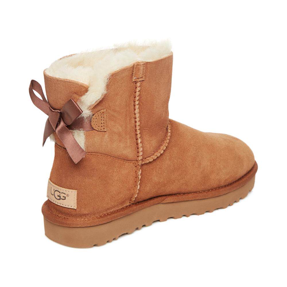ugg 多色羊皮反毛蝴蝶结系带饰秋冬保暖经典款女士短靴雪地靴女鞋
