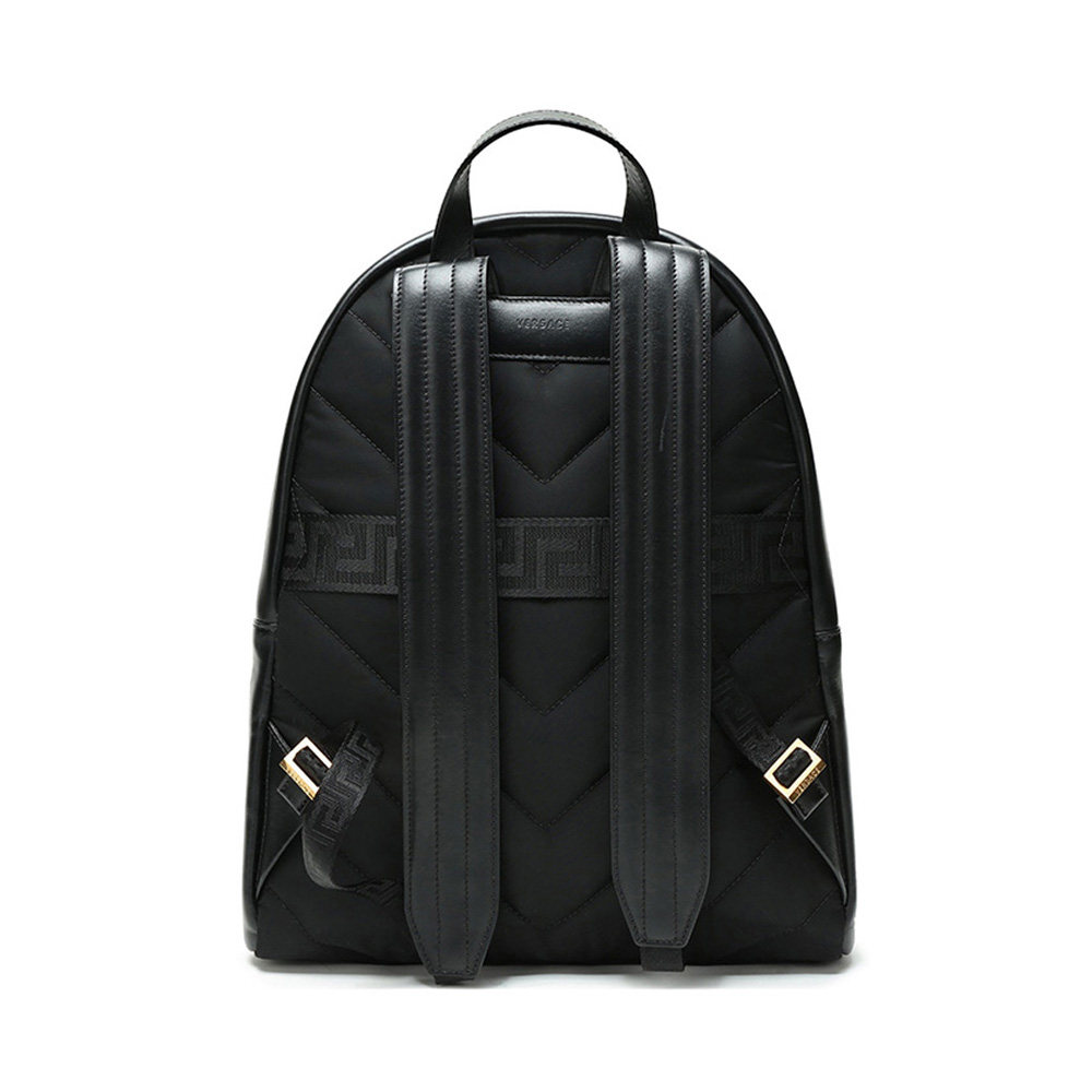 versace范思哲versus范瑟丝黑色皮革潮流百搭休闲男士双肩背包