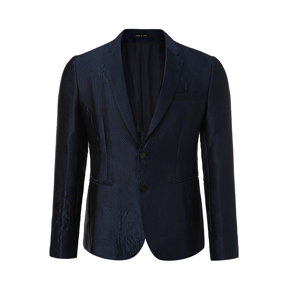 emporioarmani阿玛尼蓝色精致剪裁设计男士西装外套西服