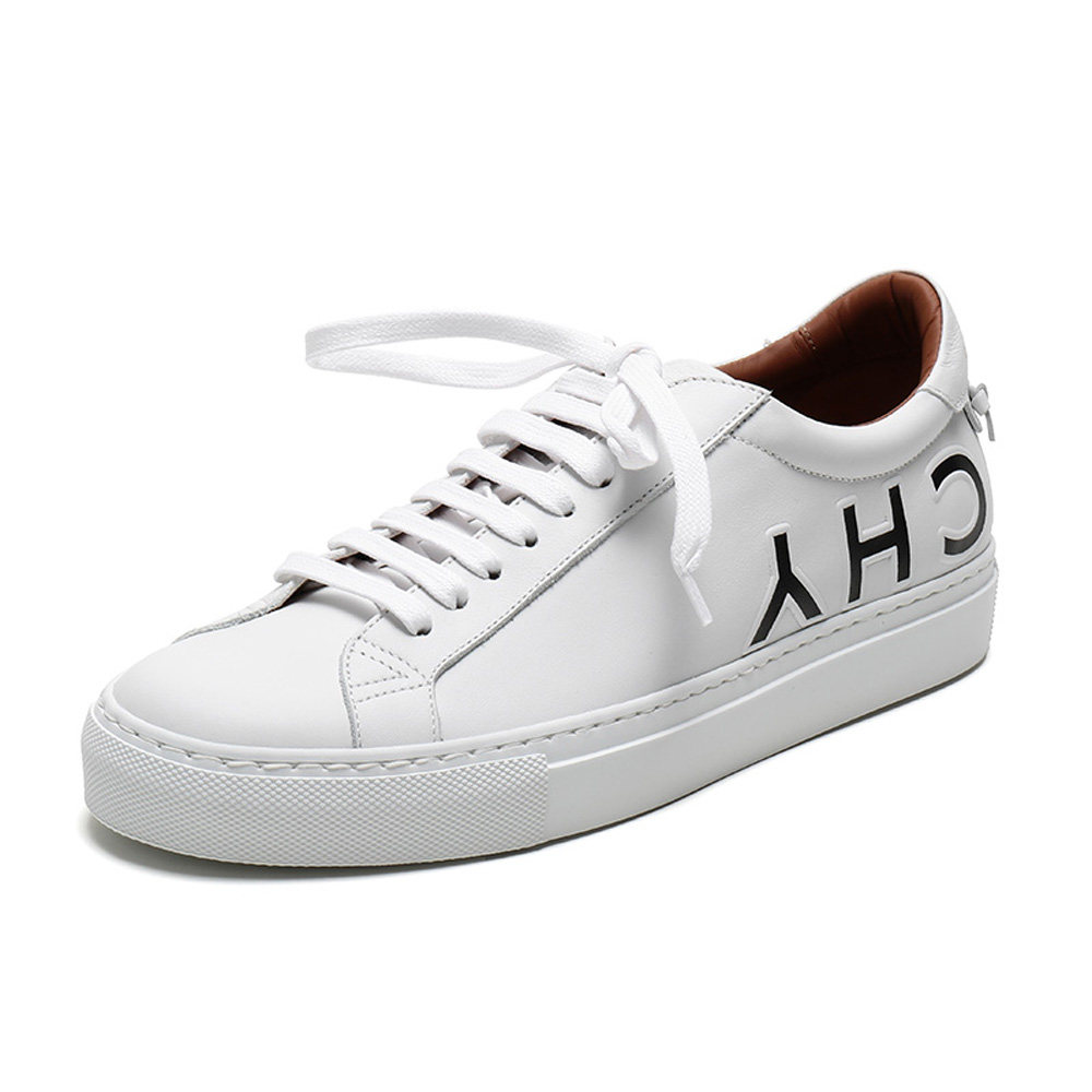 givenchy纪梵希白色皮质倒转logo字母时尚百搭男士休闲板鞋
