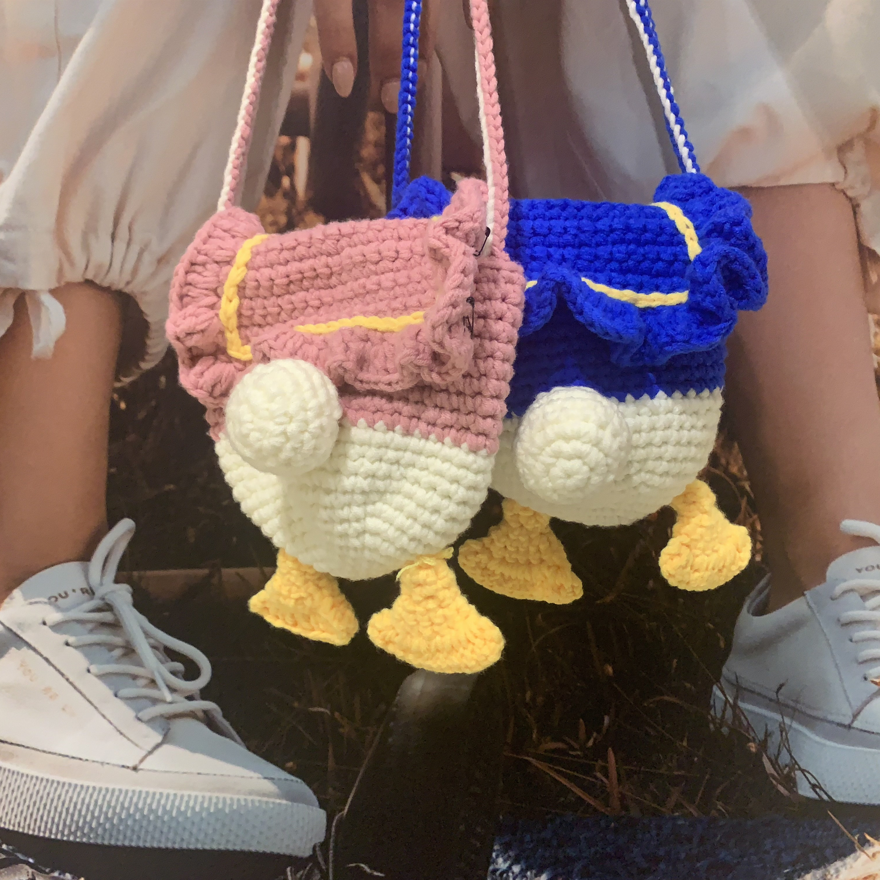 鸭屁屁包diy手工编织材料包女斜钩针毛线玩偶毛线