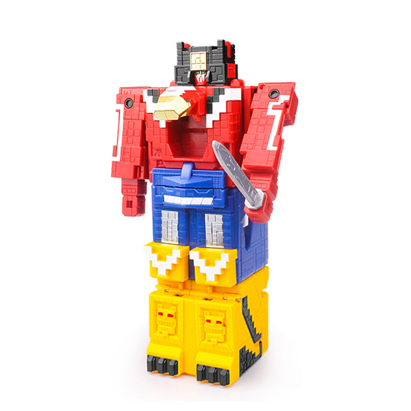 方块数字变形3百兽6王动物9战队神合体机器人4岁儿童益智玩具金刚