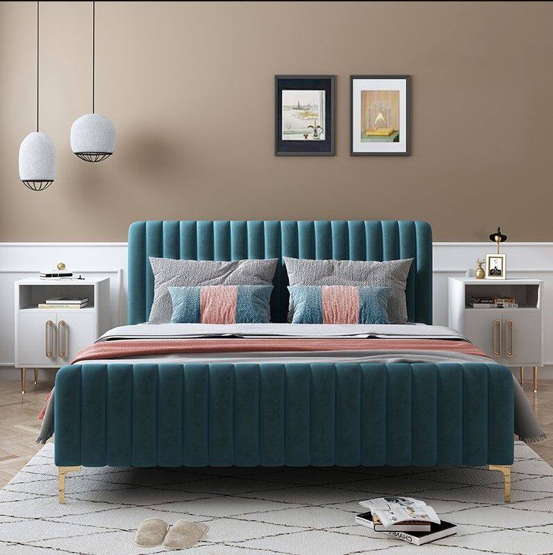 美式轻奢布艺软床北欧现代简约ins网红床主卧婚布艺床