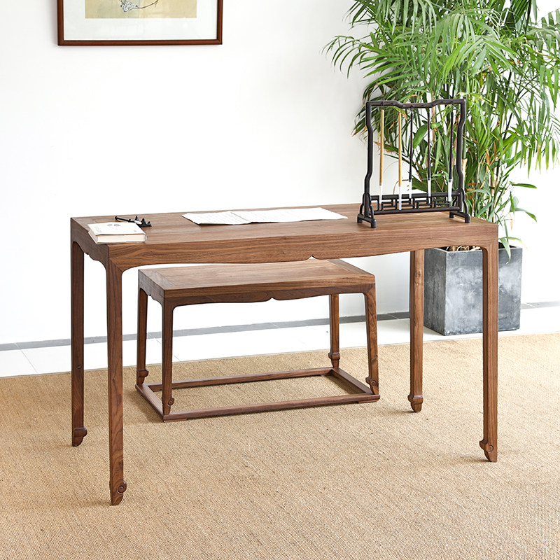 埏埴堂中式实木家具国学北美胡桃木古琴写字台免漆古风书桌