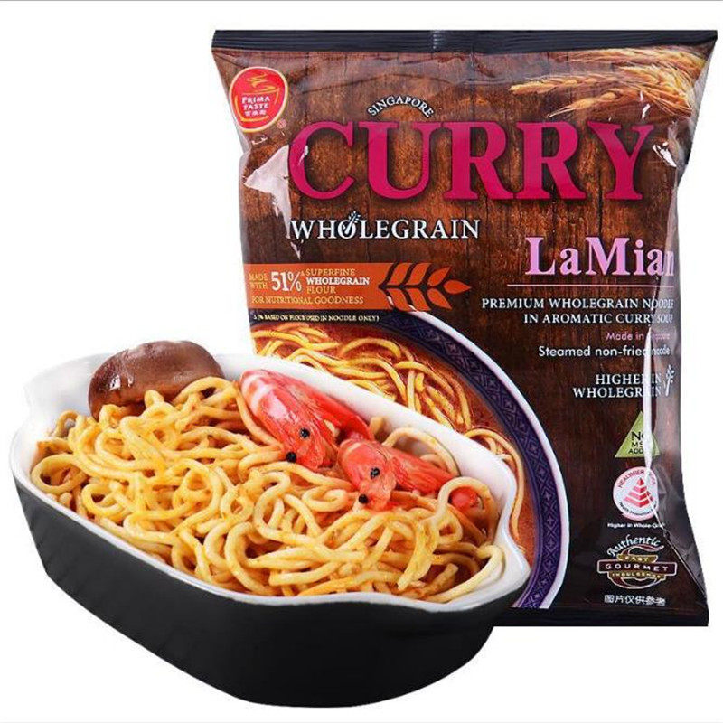 新加坡进口百胜厨全麦拉拉面叻沙风味185g速食方便面