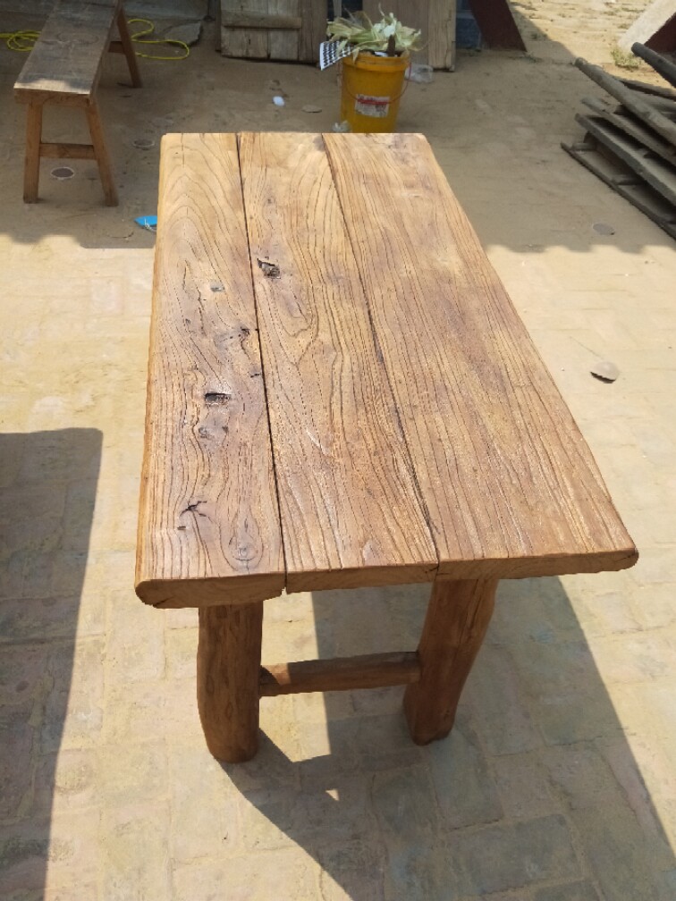 榆木门板茶桌茶台风化木旧木板吧台桌面飘窗吧台