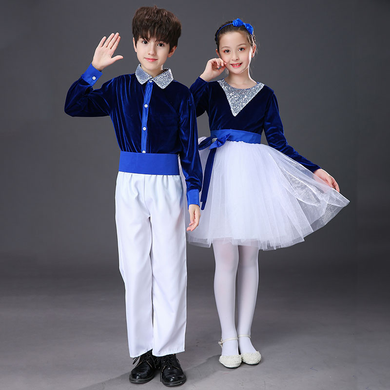 元旦儿童合唱服演出服男女童中小学生舞蹈合唱团礼服朗诵表演服装