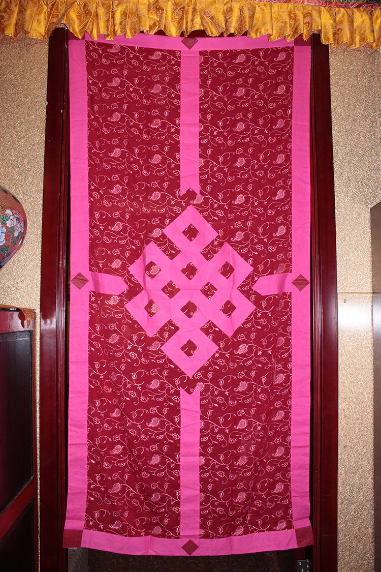 精品订制真丝八吉祥门帘挂帘尼泊尔手工裁剪门帘