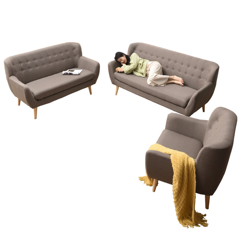 爱必居客厅布艺沙发家用简易小型双人沙发北欧简约布艺沙发