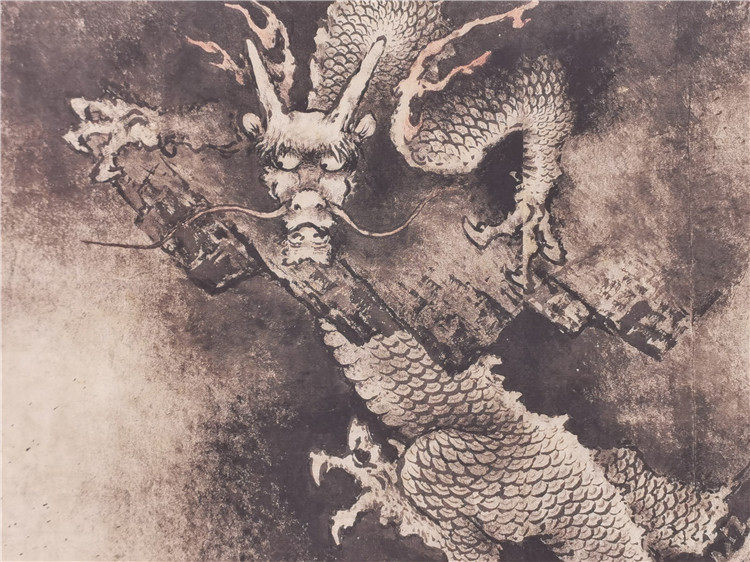 名画复制品名家作品陈容九龙图国画水墨水墨画画艺术微喷国画