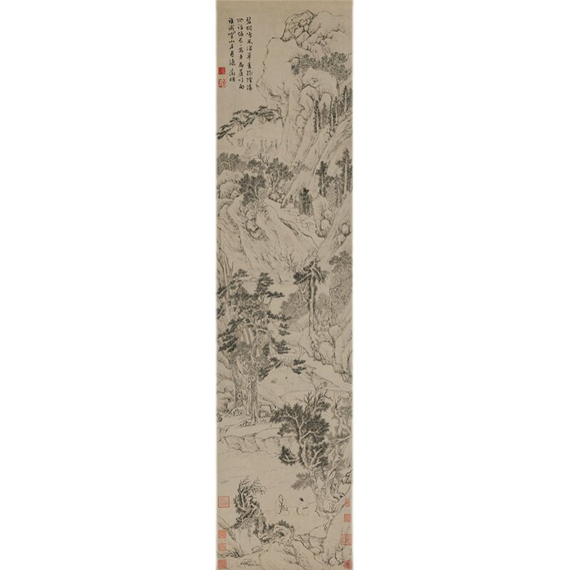 经典名画仿真复制文征明绿阴清话国画画艺术微喷国画