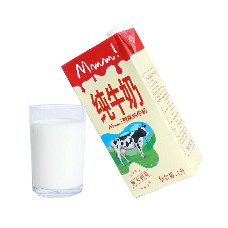 mmm脱脂纯牛奶1l大润发牛乳美味特浓经典早餐纯牛奶