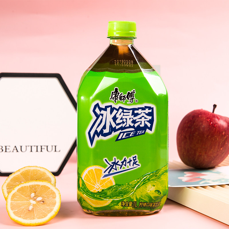 饮品康师傅绿茶1l饮料柠檬清香香茶夏日夏日酷茶饮料