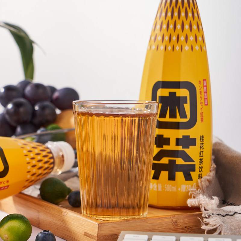 清泉出山困茶桂花花红茶饮料500ml新鲜营养美味茶饮料