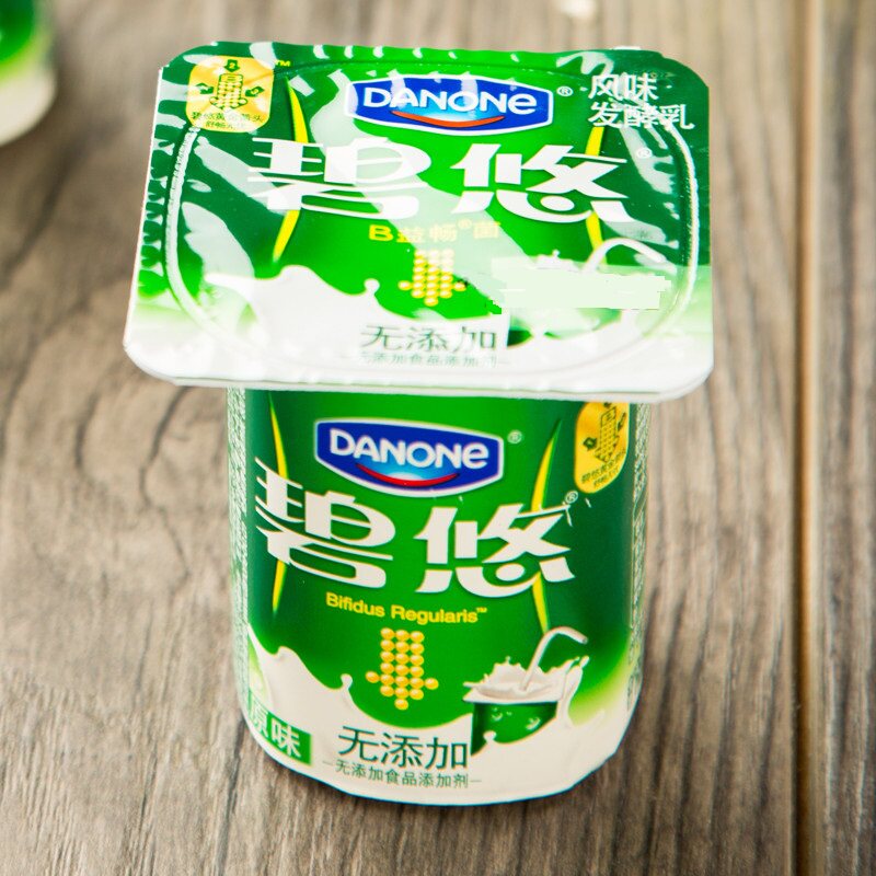 达能碧悠风味发酵原味100g16杯低温奶