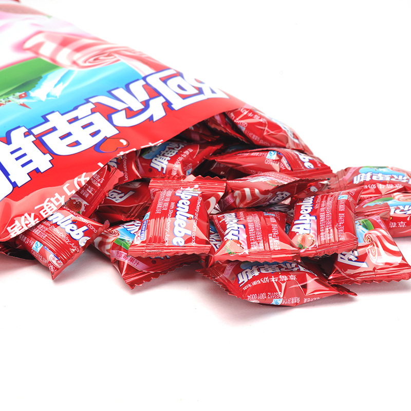 阿尔卑斯草莓牛奶硬糖水果糖糖果零食150g糖果