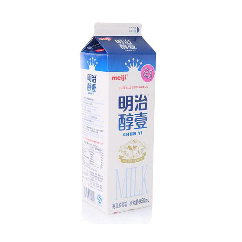 明治高温杀菌950mlmeiji牛乳生乳蛋白营养纯正低温奶
