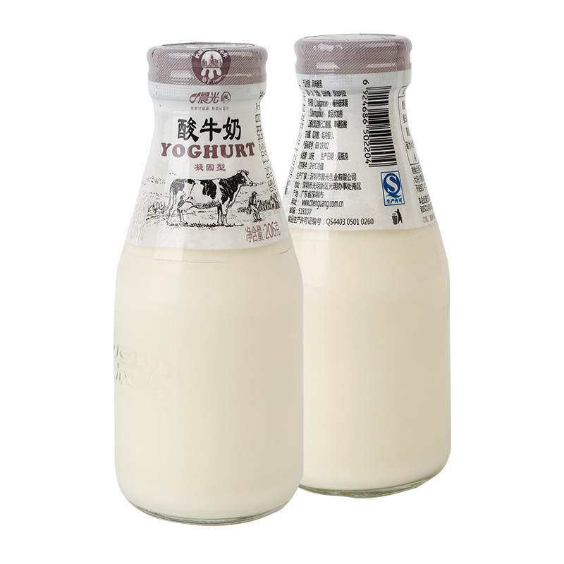 晨光瓶装牛乳凝固型206克酸奶