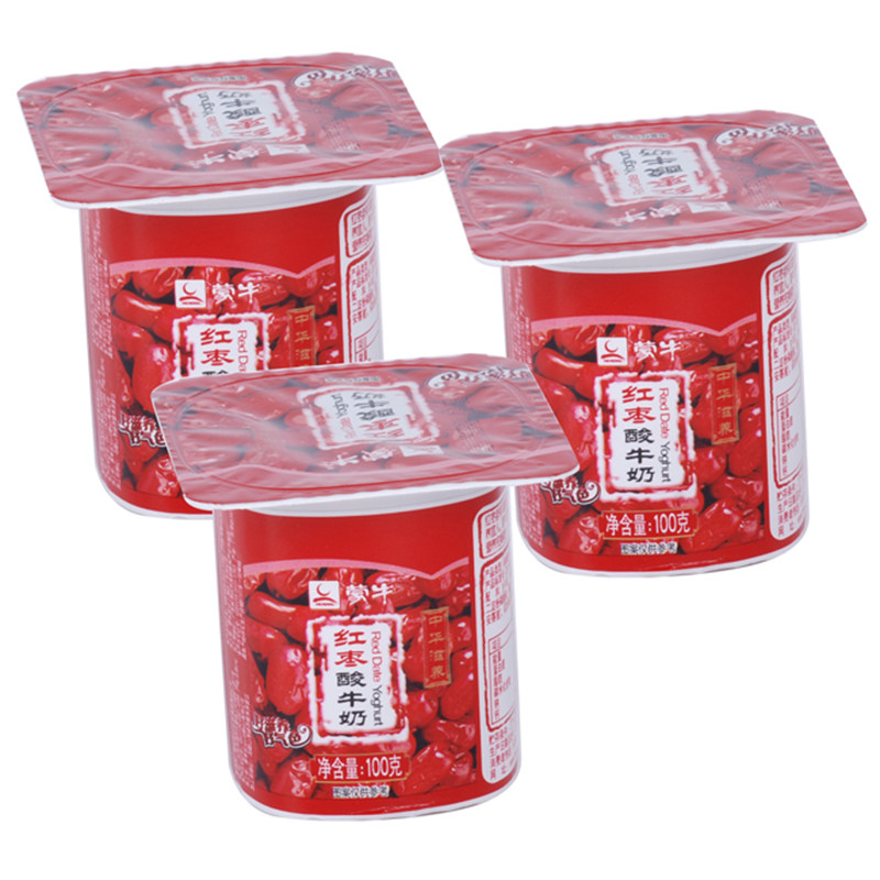 蒙牛红枣酸牛奶老酸奶100g*8杯/组内蒙古美味奶味纯正精选