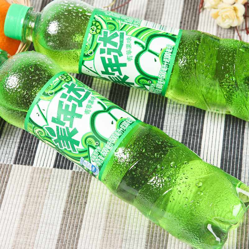 美年达青苹果500ml饮料碳酸饮料
