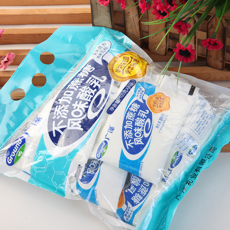 广泽蔗糖酸奶100g8袋低温奶