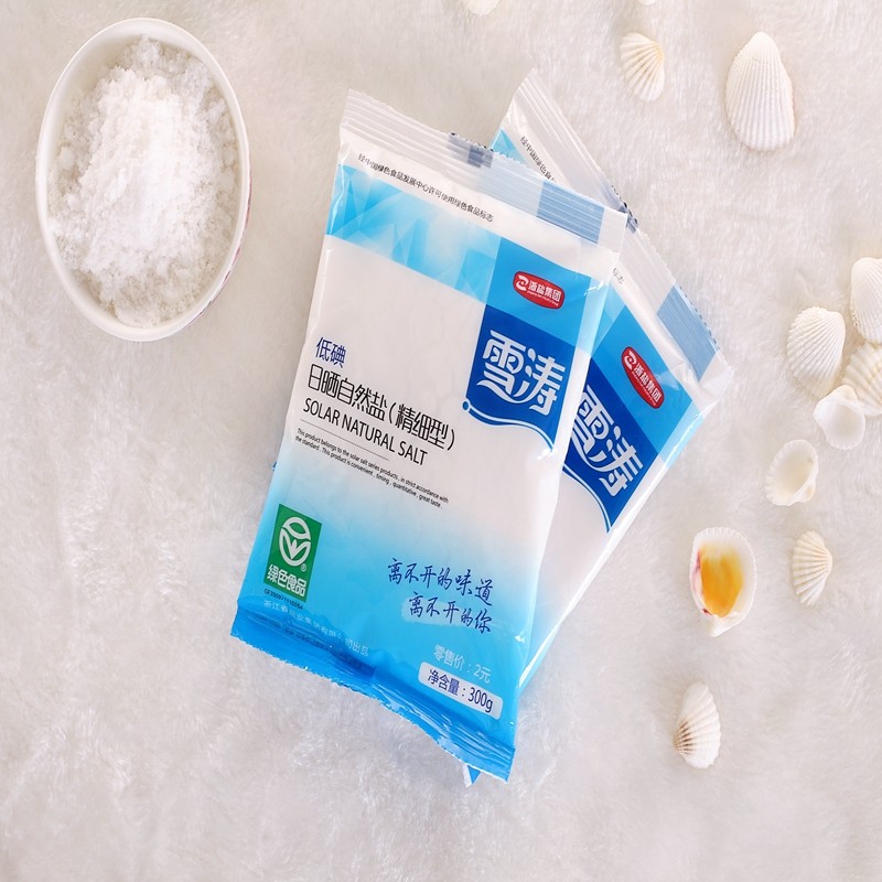 雪涛低碘日晒自然盐(精细型) 300g/袋