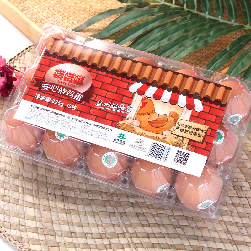 咯咯安心鸡蛋15枚营养新鲜食品真空鸡蛋
