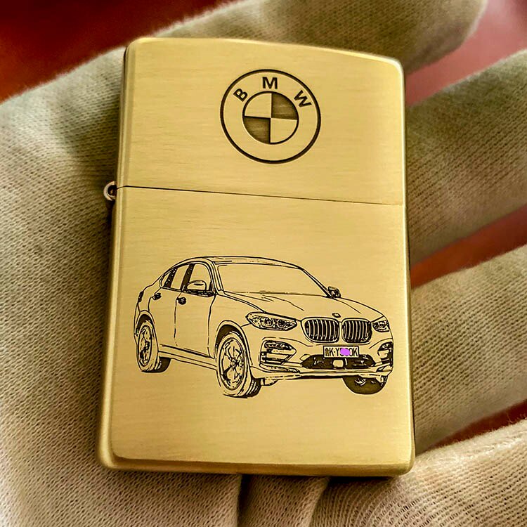 定制原装正品zippo煤油打火机纯铜宝马越野汽车zippo