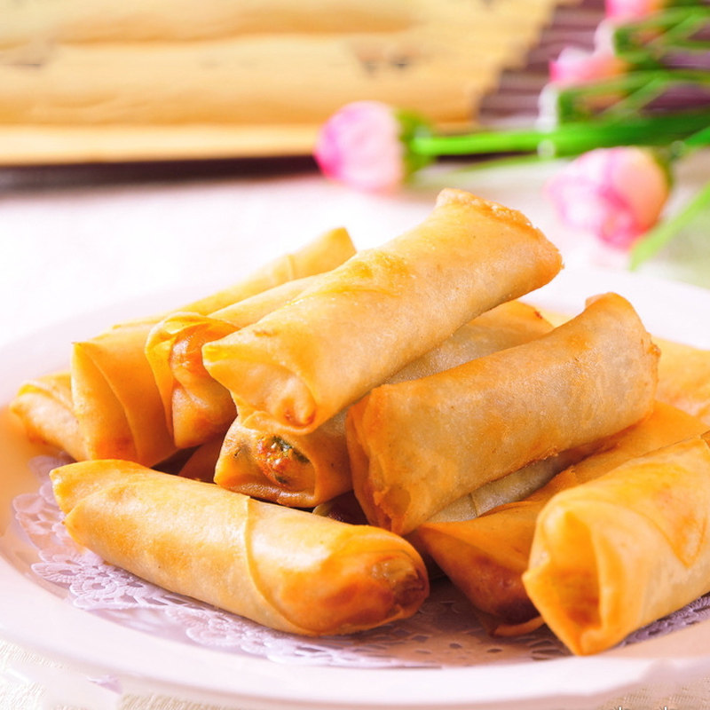 春卷广州酒家利口福素菜广东早茶广式点心三丝包点