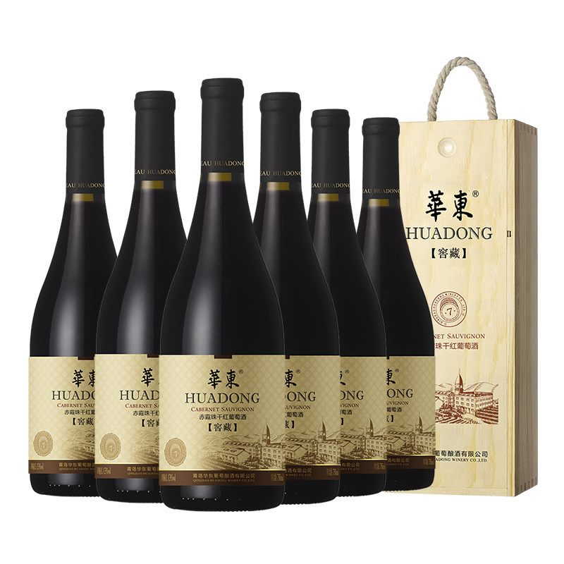 华东窖藏赤霞珠干红葡萄酒国产正品整箱红酒6支干红静态葡萄酒