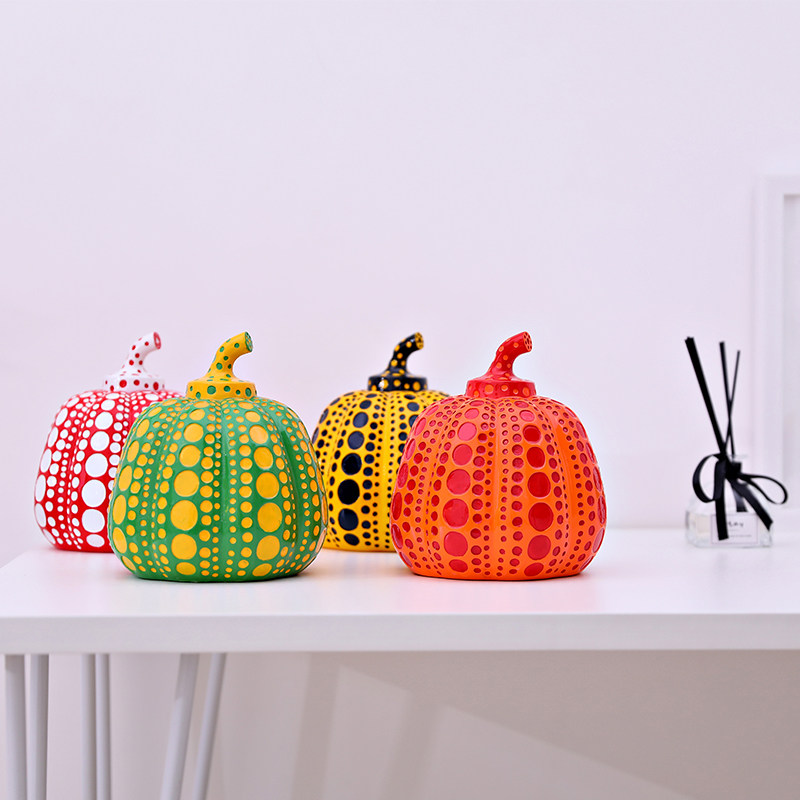 南瓜摆件草间弥生波点艺术品摆设玄关客厅装饰品摆件