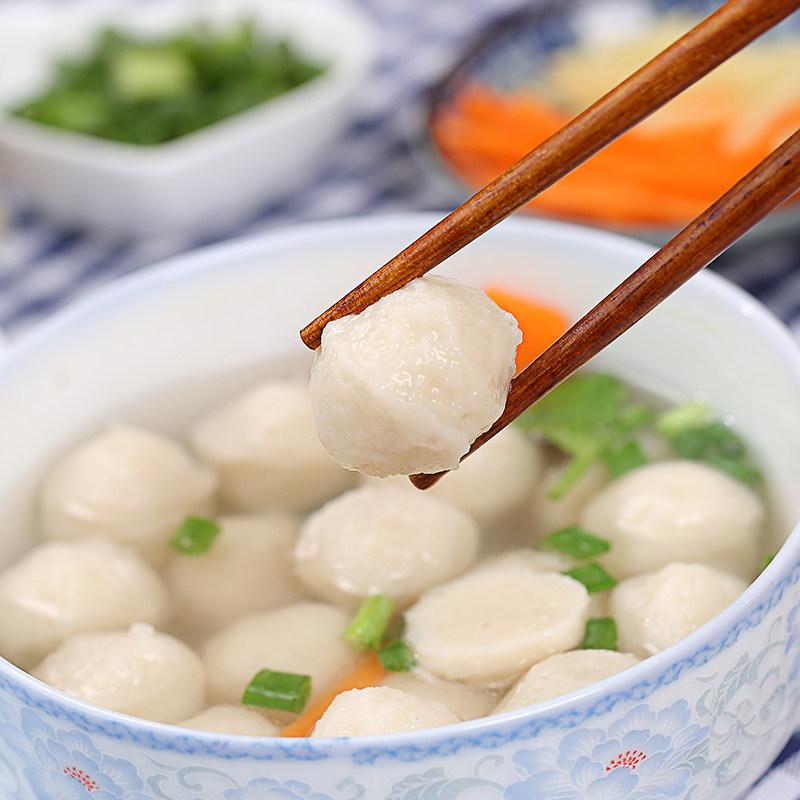 手工鱼丸福建福州特产鱼扣无馅鳗鱼火锅食材鱼丸