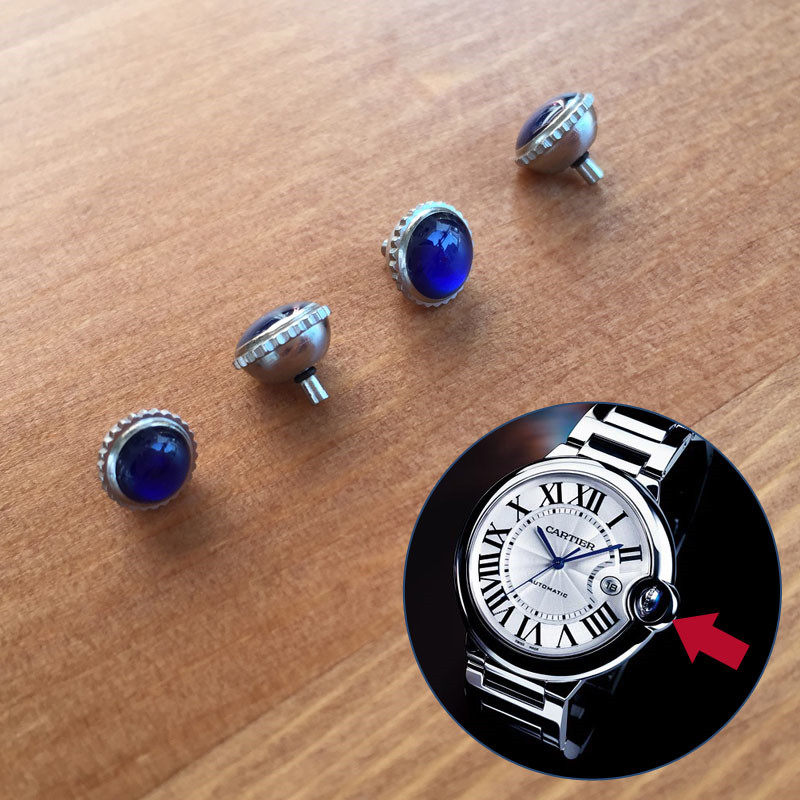 精钢把时间表蓝宝石把头适配卡地亚蓝气球系列手表配件