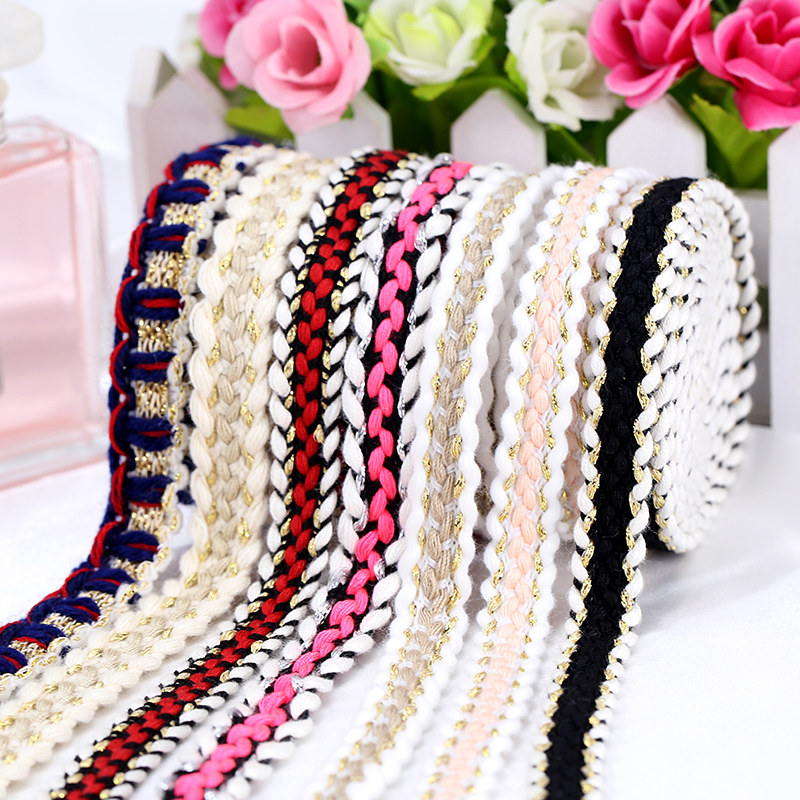 小香风蕾丝花边辅料装饰黑色棉布料女装编织材料领口衣服裙边带子